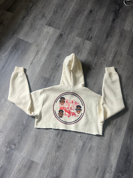 Ladies Cropped/Distressed Hoodie